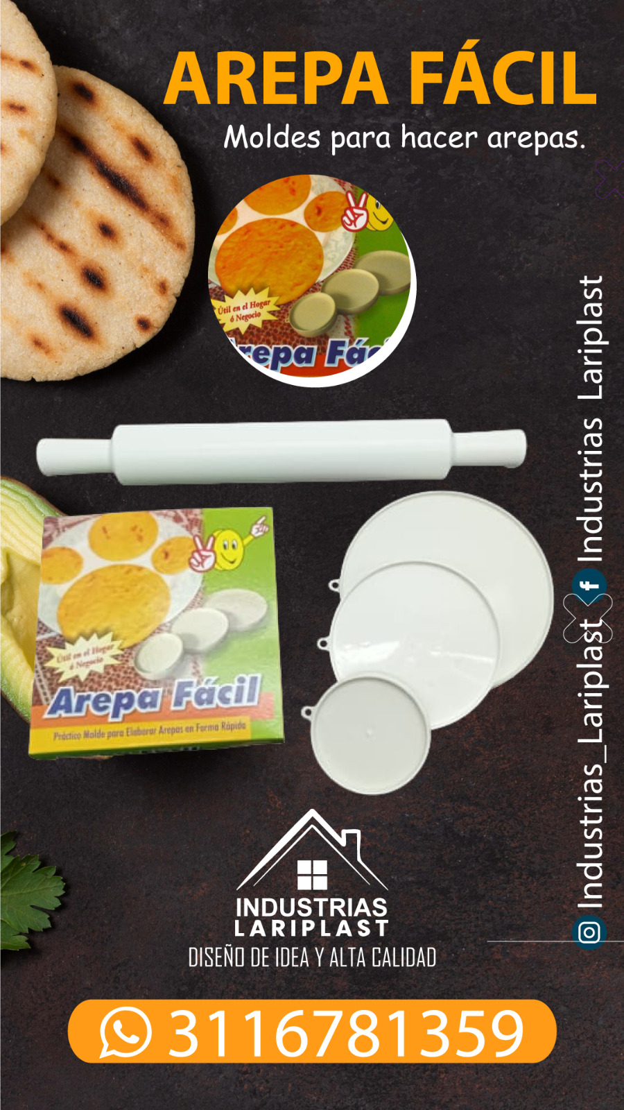 Arepa Facil + rodillo